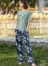 MONA 24103 Оптом Турция Женский Комплект с Брюками (M+L+XL+XXL+3XL) MONAMISE Фабрика Купить Оптом с Турция