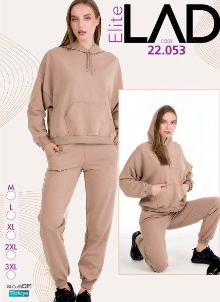 ✅Спортивный Женский Костюм с Капюшоном (M+L+XL+2XL+3XL) Lady Оптом Турция Фабрика