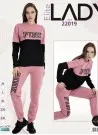 Lady 22019 Оптом Турция Спортивный Женский Костюм с Брюками (M+L+XL+2XL+3XL) Lady Фабрика Купить Оптом с Турция