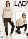 Lady 22020 Оптом Турция Спортивный Женский Костюм с Брюками (M+L+XL+2XL+3XL) Lady Фабрика Купить Оптом с Турция
