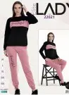 Lady 22021 Оптом Турция Спортивный Женский Костюм с Брюками (M+L+XL+2XL+3XL) Lady Фабрика Купить Оптом с Турция
