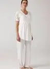 MERCIMARYA 1016 Ekru Оптом Турция Пижамный Комплект Тройка для Беременных (M+L+XL) MERCI MARYA Фабрика Купить Оптом с Турция