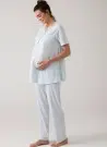 MERCIMARYA 1020 Mavi Оптом Турция Пижамный Комплект Тройка для Беременных (M+L+XL) MERCI MARYA Фабрика Купить Оптом с Турция