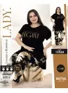 Lady BTL Ksa 10948 Оптом Турция Женский Комплект с Брюками (2XL+3XL+4XL) Lady Фабрика Купить Оптом с Турция